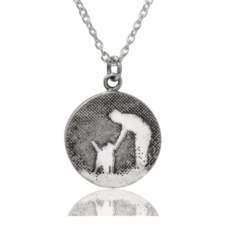 Round Silver Dog Necklace