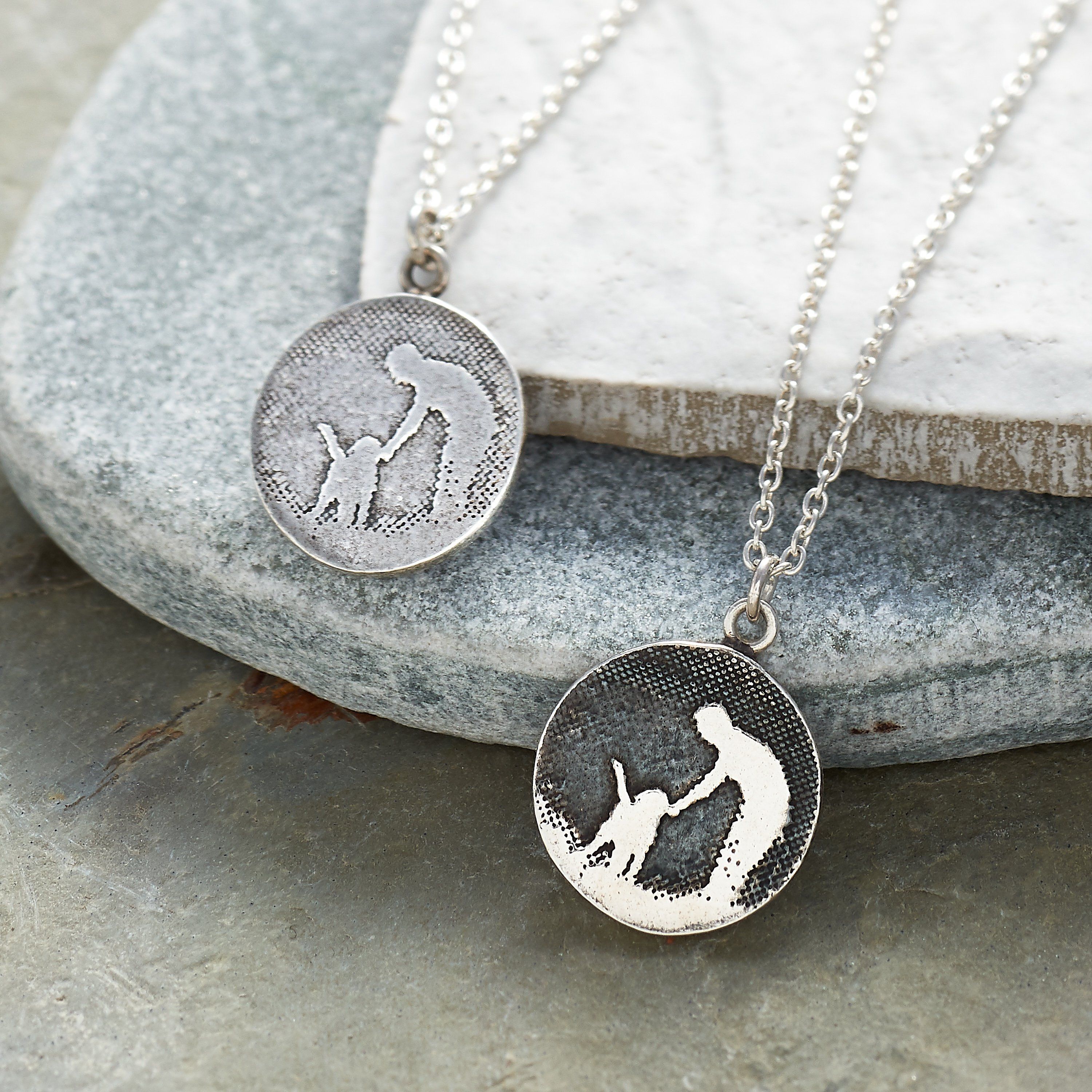 Round Silver Dog Necklace