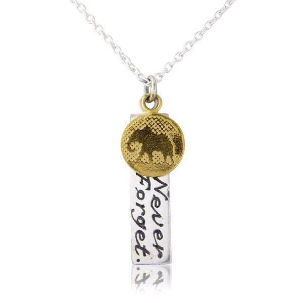 Silver Elephant Necklace With 22ct Gold Vermeil
