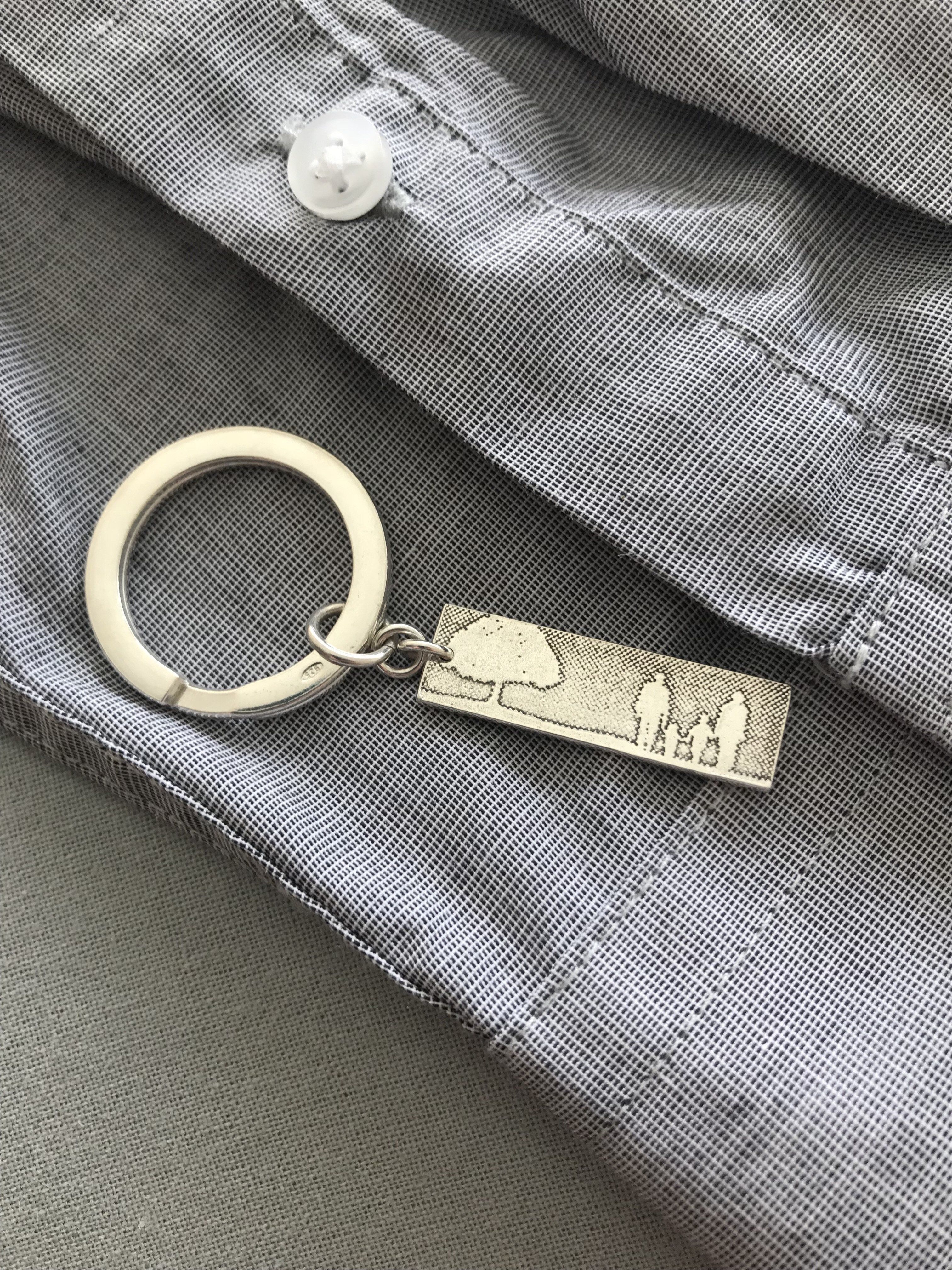 Sterling Silver Family Tree Keyring