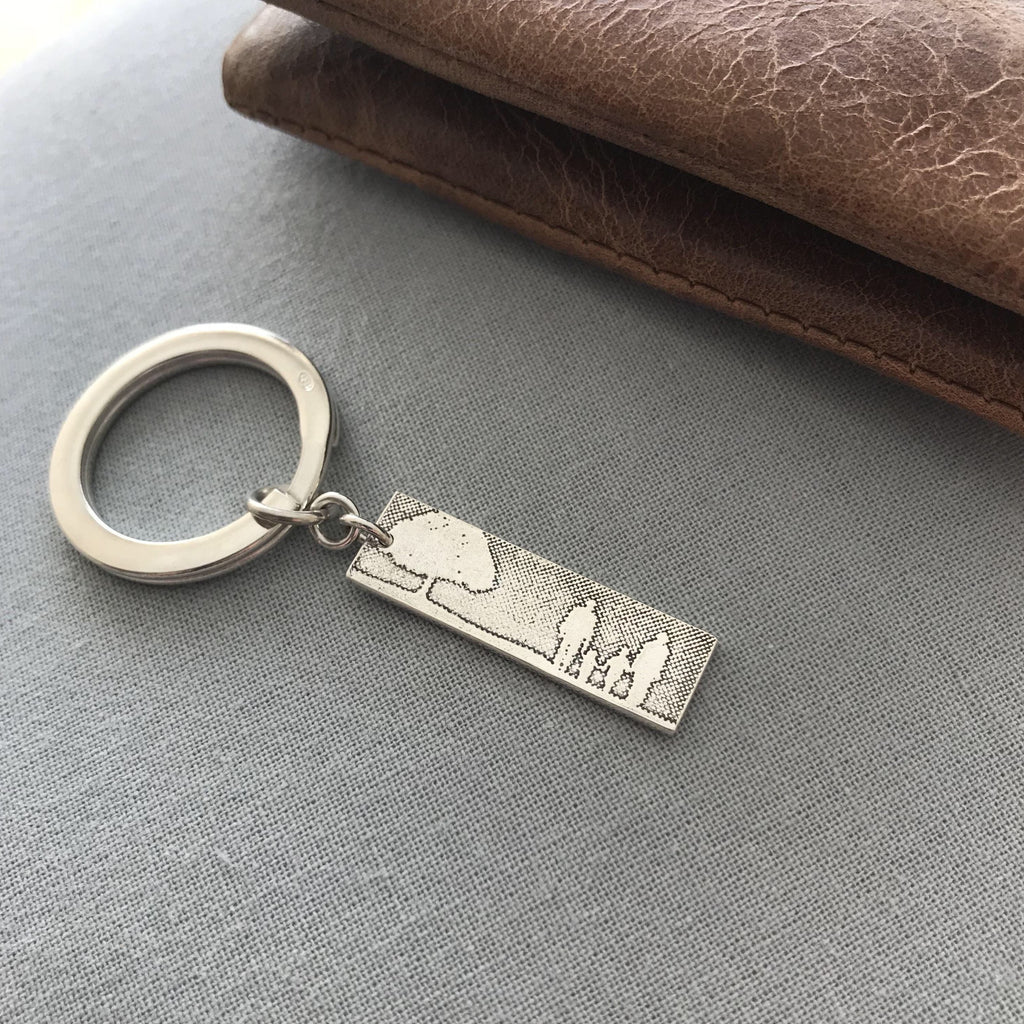 Mens sale silver keyring