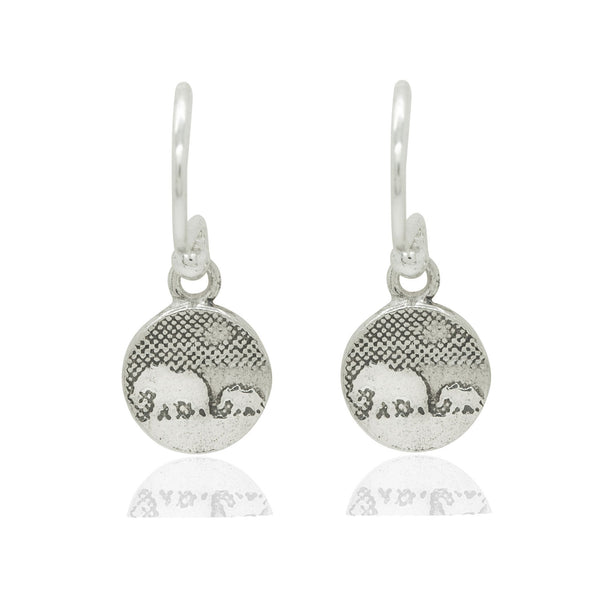 Tiny Mother and Baby Elephant Earrings