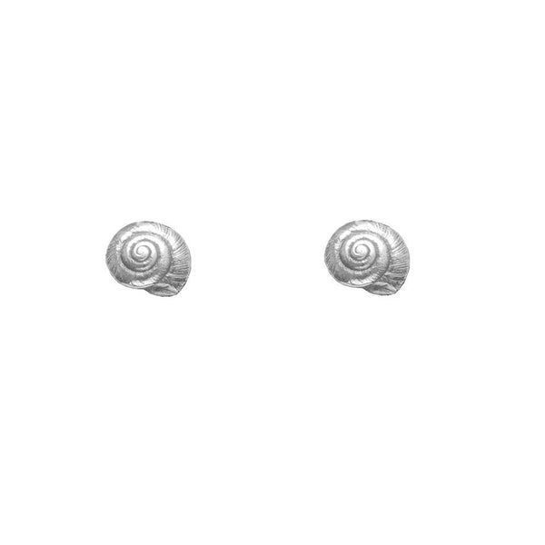 Tiny Silver Shell Earrings