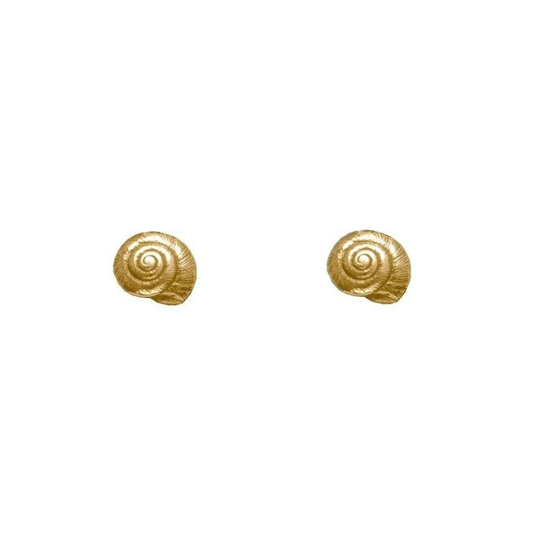 Tiny Silver Shell Earrings with 22ct gold vermeil