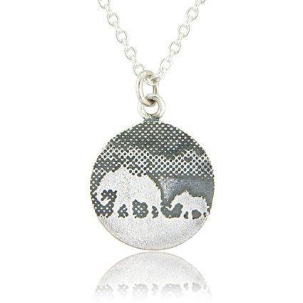 Under the Sapphire Moon Mother and Baby Elephant Necklace