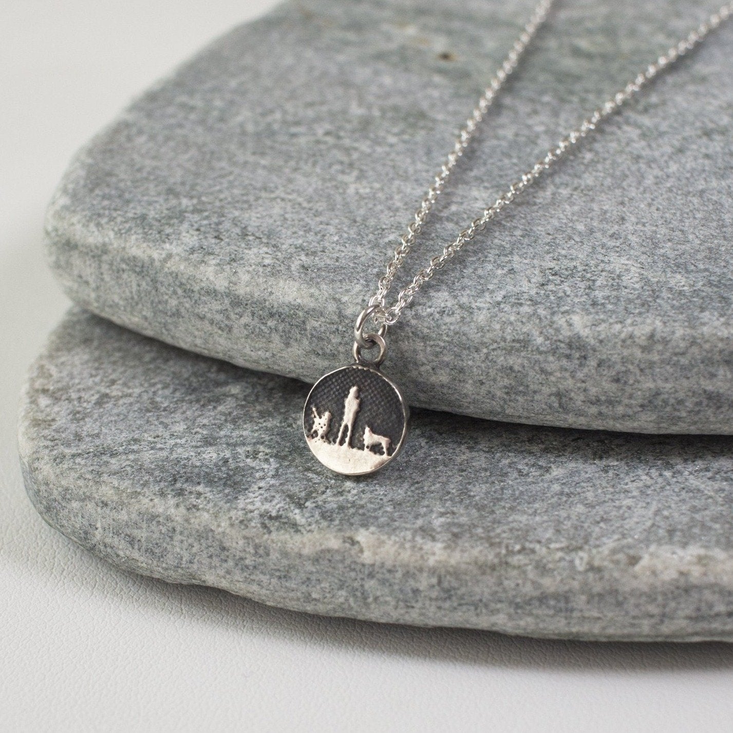 Walks Under Night's Sky Two Dogs Necklace