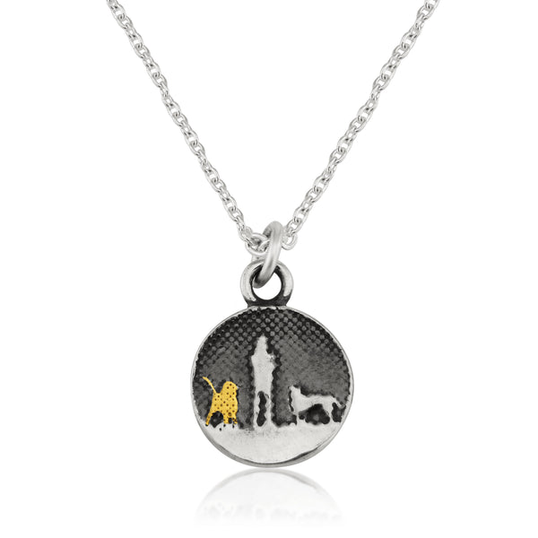 Walks Under Night's Sky Two Dogs Necklace