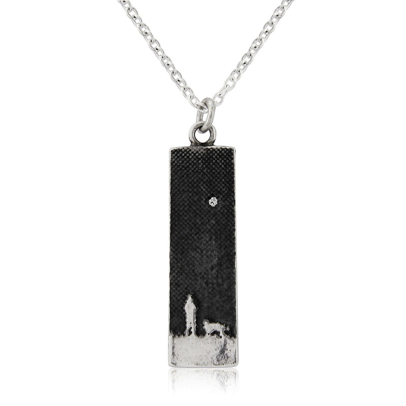 Walks Under The Moonlit Sky Small Dog Necklace With Diamond Star