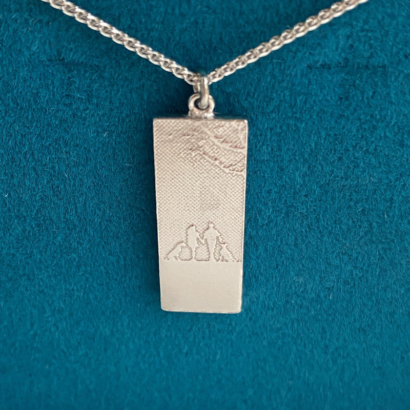 White Gold Couple & Mans Best Friend Necklace with two dogs